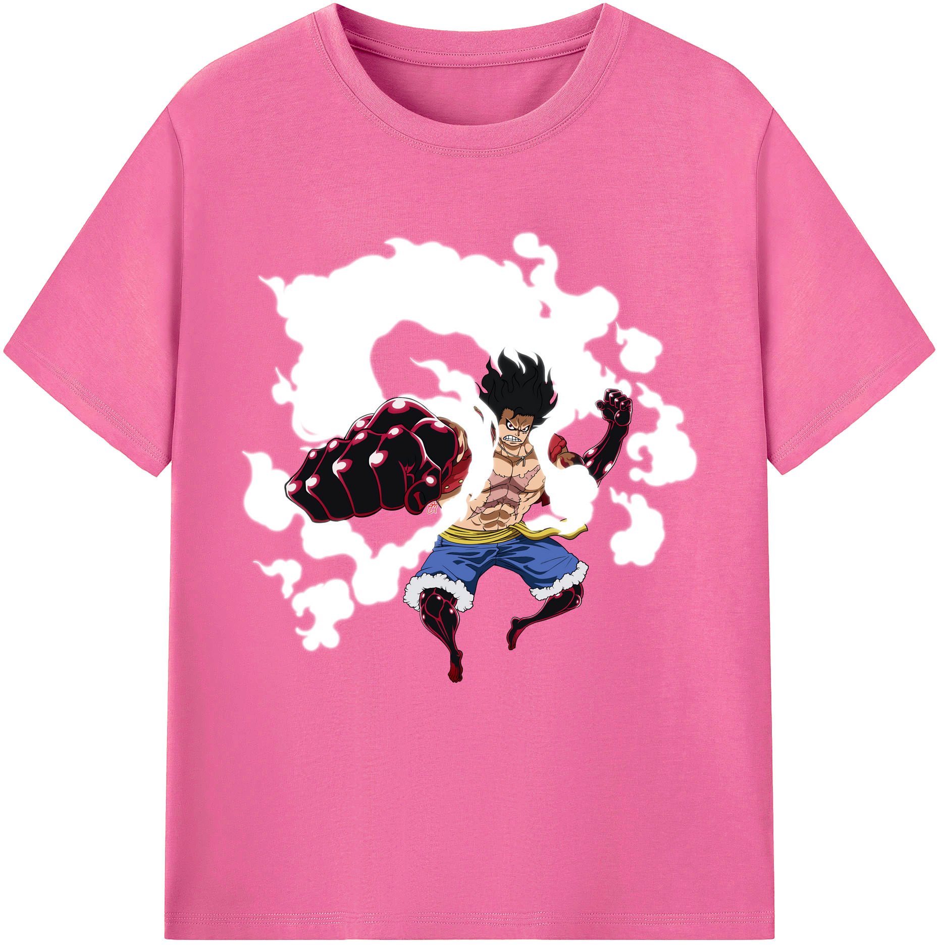 ワンピース モンキー・D・ルフィ ONE PIECE Monkey D. Luffy レディースカジュアルプリントTシャツ（綿100％）